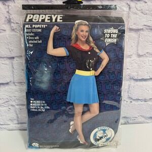 Ms Popeye Womens Sexy Halloween Costume Adult Cosplay Medium Large Dress Hat NEW